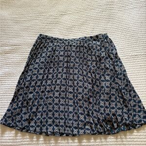 J. Crew Navy and White Pleated A-Line Skirt NWT Size 8